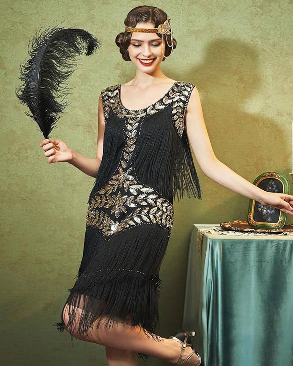 Ladies Black Flapper Costume 1920's Flapper Dress Adults Gatsby Outfit |  eBay