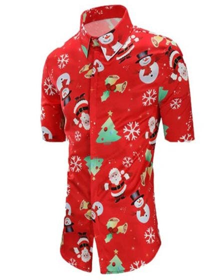 Christmas-printed men's shirts