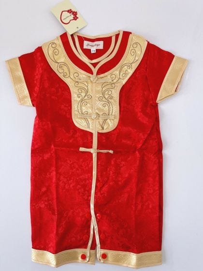 Red Chinese New Year Baby Romper Blossom Costumes