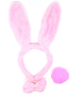 3pcs Pink Bunny Costume Headband Set