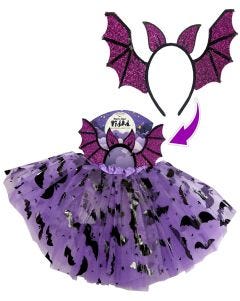 Purple Bat Halloween Tutu Skirt Headband