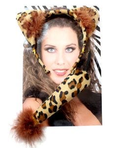 Leopard Costume Headband Tail Set