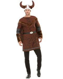 a man dressed in a viking costume