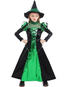 Green Wicked Witch Halloween Girls Costume