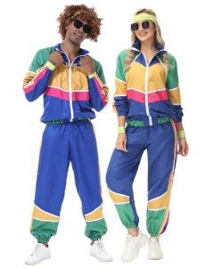 Retro Couple Funky 80s Tracksuit Costume