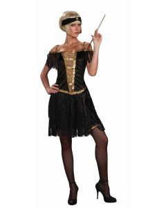 Golden Glamour Flapper Womens Costume