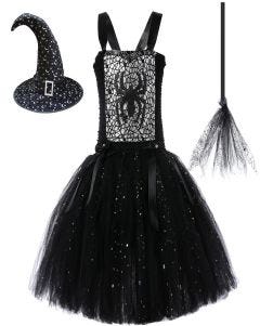 Spider Black Witch Tutu Dress Girls Costume