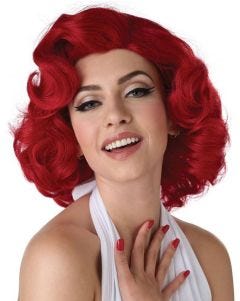 Red Hollywood Glamour Adult Wig