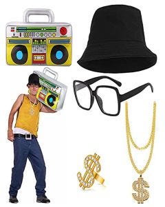 Deluxe Hip Hop Rapper Costume Accessories Set