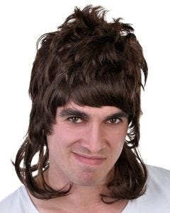 Dazza Brown Mullet Costume Wig