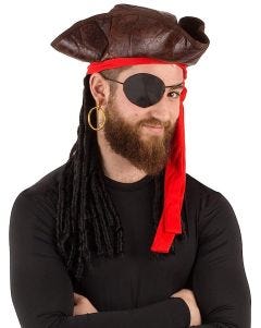 a man wearing pirate eye patch