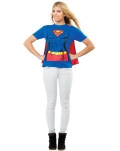Supergirl T-Shirt & Cape Ladies Adult Costume Kit