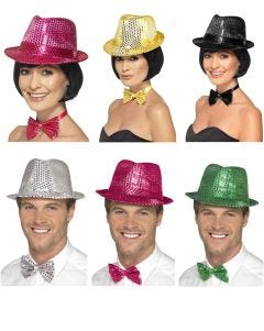 Unisex Sequins Trilby Hat