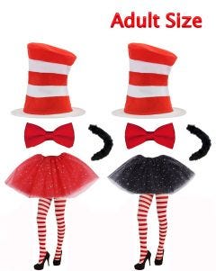 Adult Cat In The Hat Dr Seuss Tutu Skirt Costume Accessory 