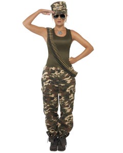 Khaki Camo Army Womens Costume