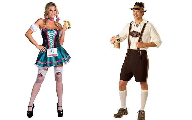Oktoberfest Men Women Kids Costume Bavarian Beer Lederhosen Outfit Fancy Dress
